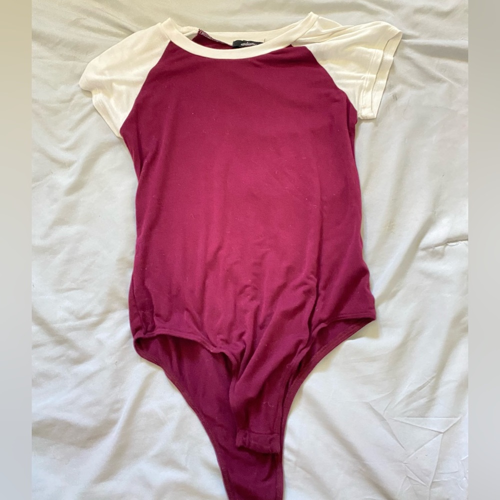 Burgundy body suit